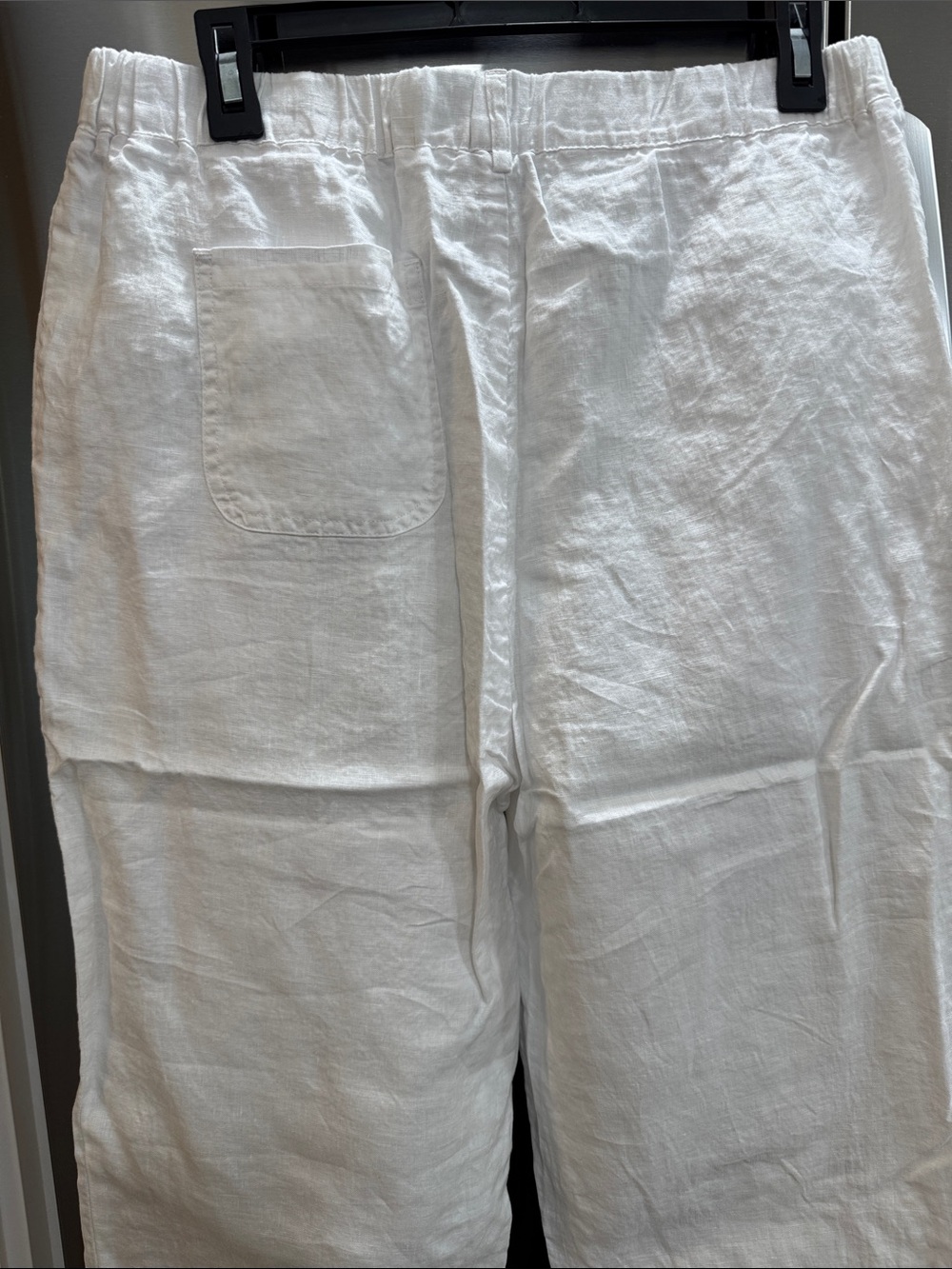 Quince 100% European White Linen Pants Cropped Elastic-Waist - Picture 5 of 5